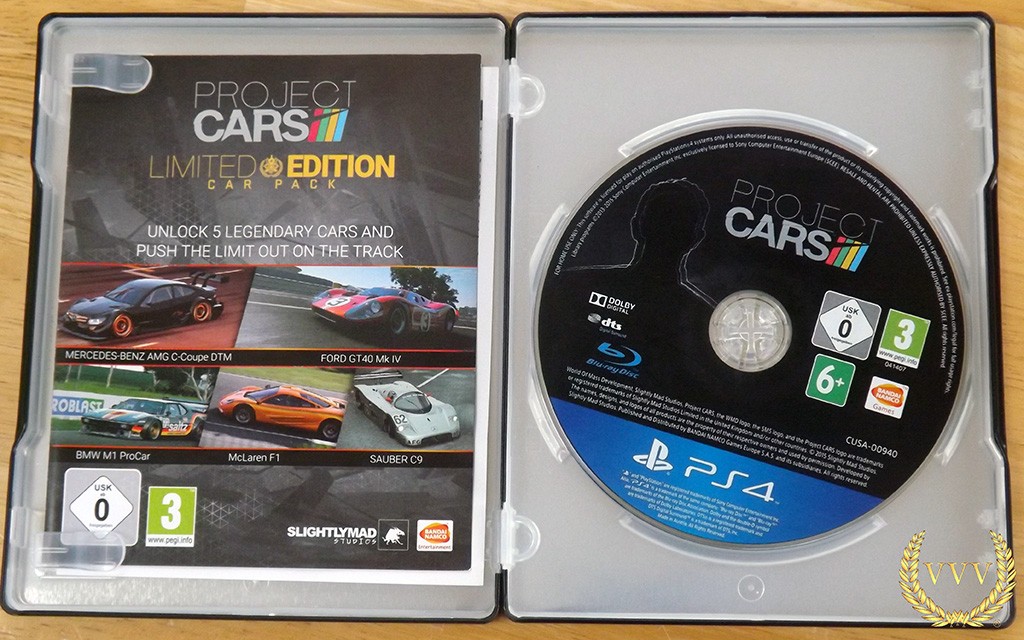 Unboxing the Project CARS PS4 Limited Edition Steelbook - Team VVV